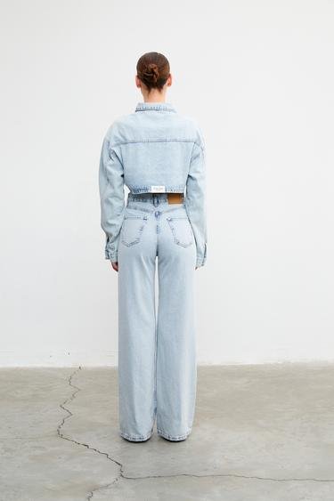  Vatkalı Kadın Wide Leg Jean - Premium Edition Mavi