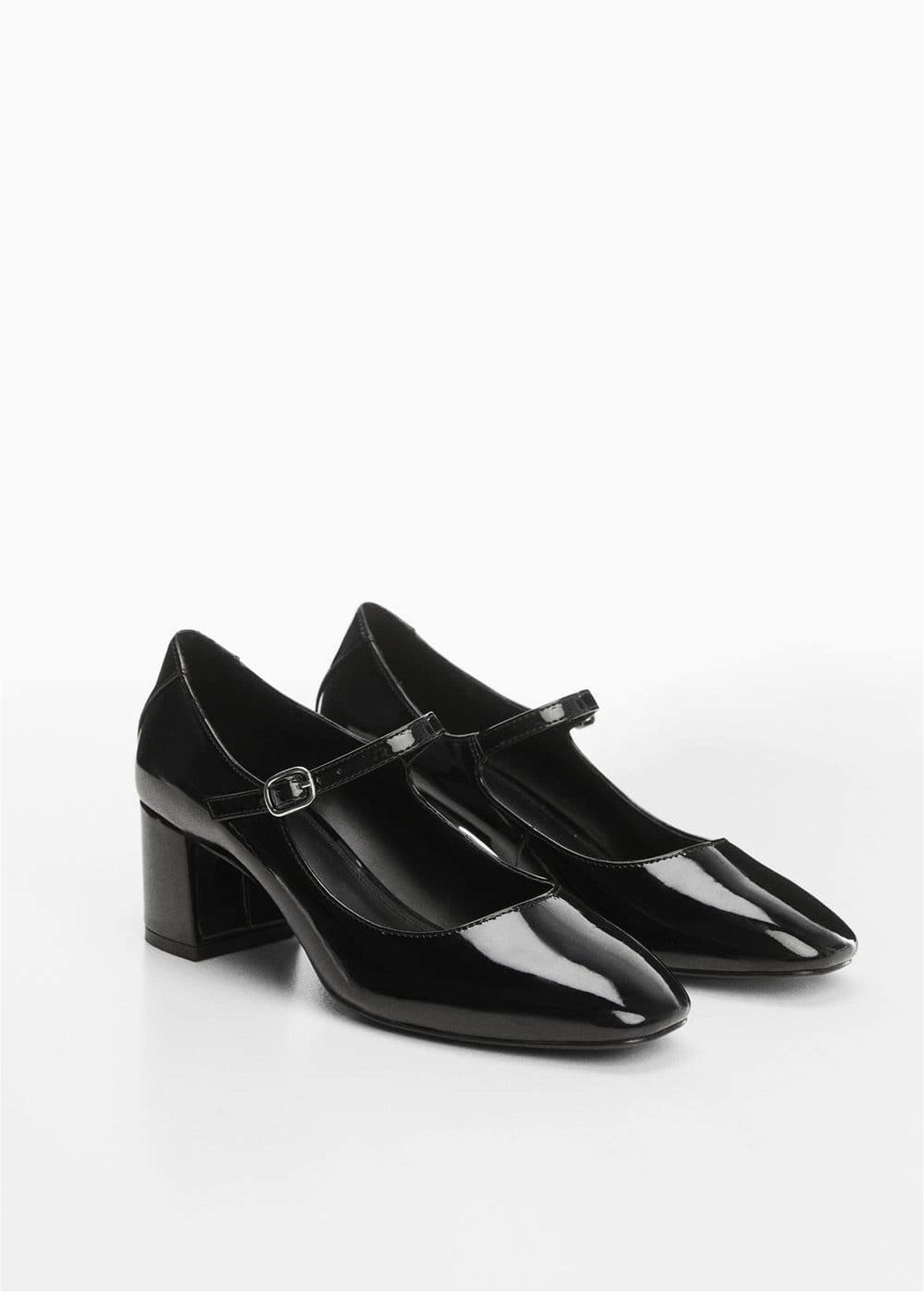 Mango Kadın Rugan Görünümlü Topuklu Ayakkabı Siyah