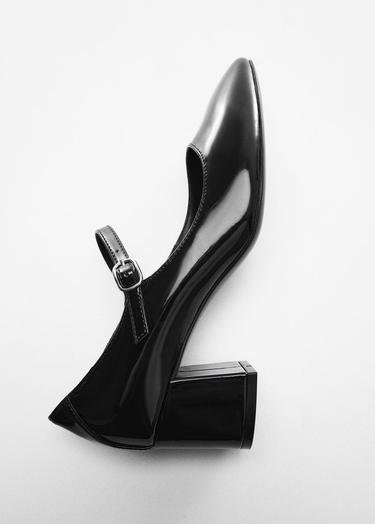  Mango Kadın Rugan Görünümlü Topuklu Ayakkabı Siyah