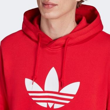  adidas Trefoil Hoodie Erkek Kırmızı Sweatshirt