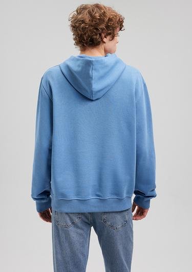  Mavi Kapüşonlu Mavi Basic Sweatshirt 0S10128-82142