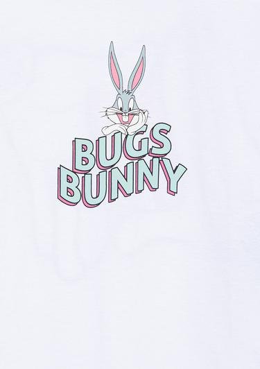  Mavi Bugs Bunny Baskılı Beyaz Tişört Regular Fit / Normal Kesim 7610160-620