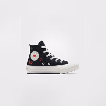  Converse Chuck Taylor All Star EVA Lift Platform Y2K Heart Çocuk Siyah Sneaker