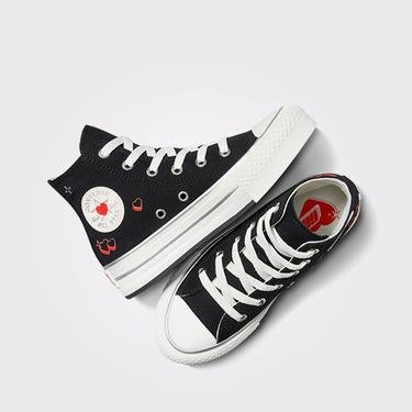  Converse Chuck Taylor All Star EVA Lift Platform Y2K Heart Çocuk Siyah Sneaker