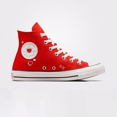  Converse Chuck Taylor All Star Y2K Heart Kadın Kırmızı/Siyah Sneaker