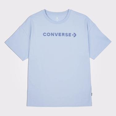 Converse Oversized Wordmark Kadın Mavi T-Shirt