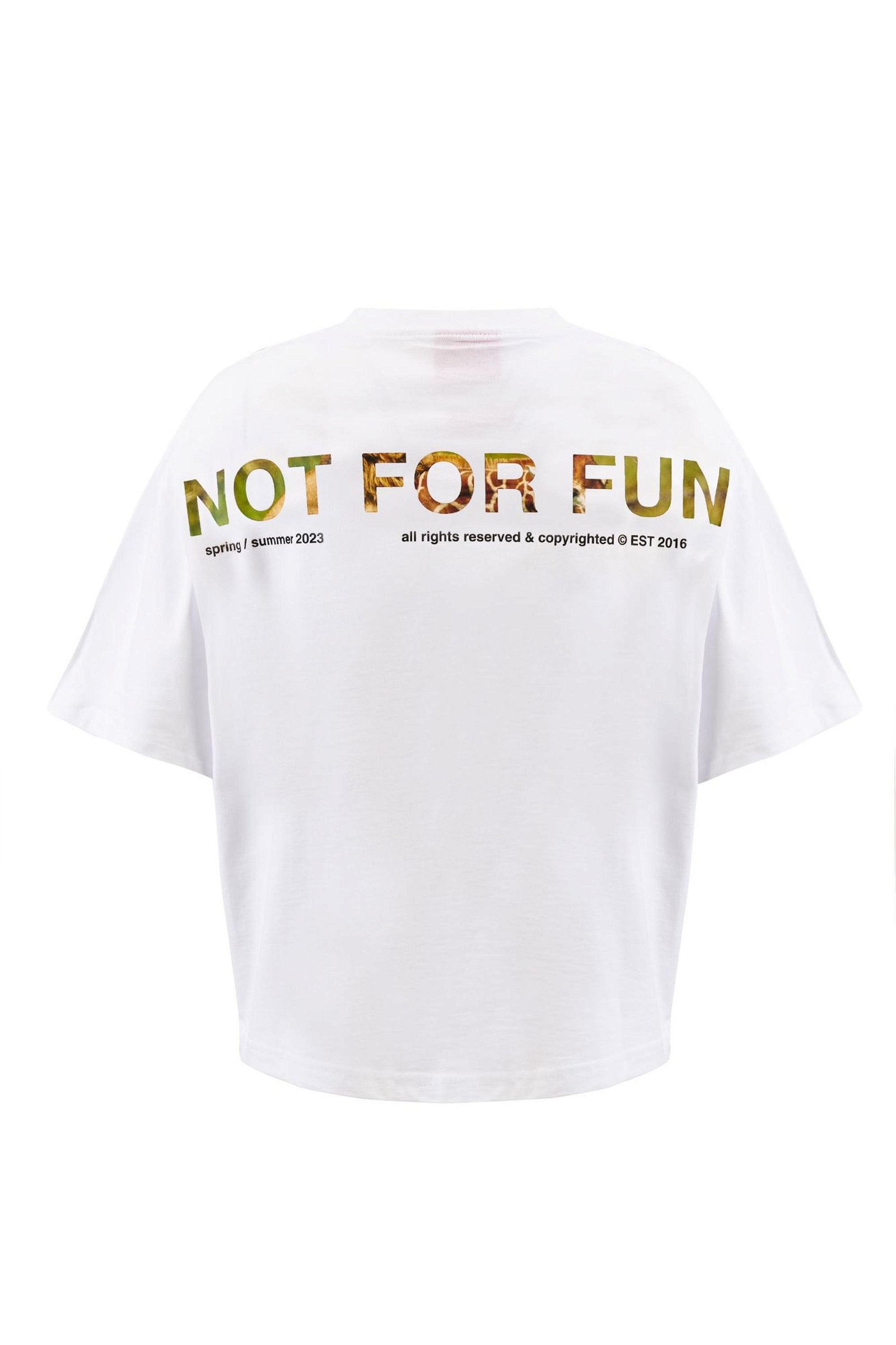 For Fun Not For Fun 008 Kadın Beyaz T-shirt