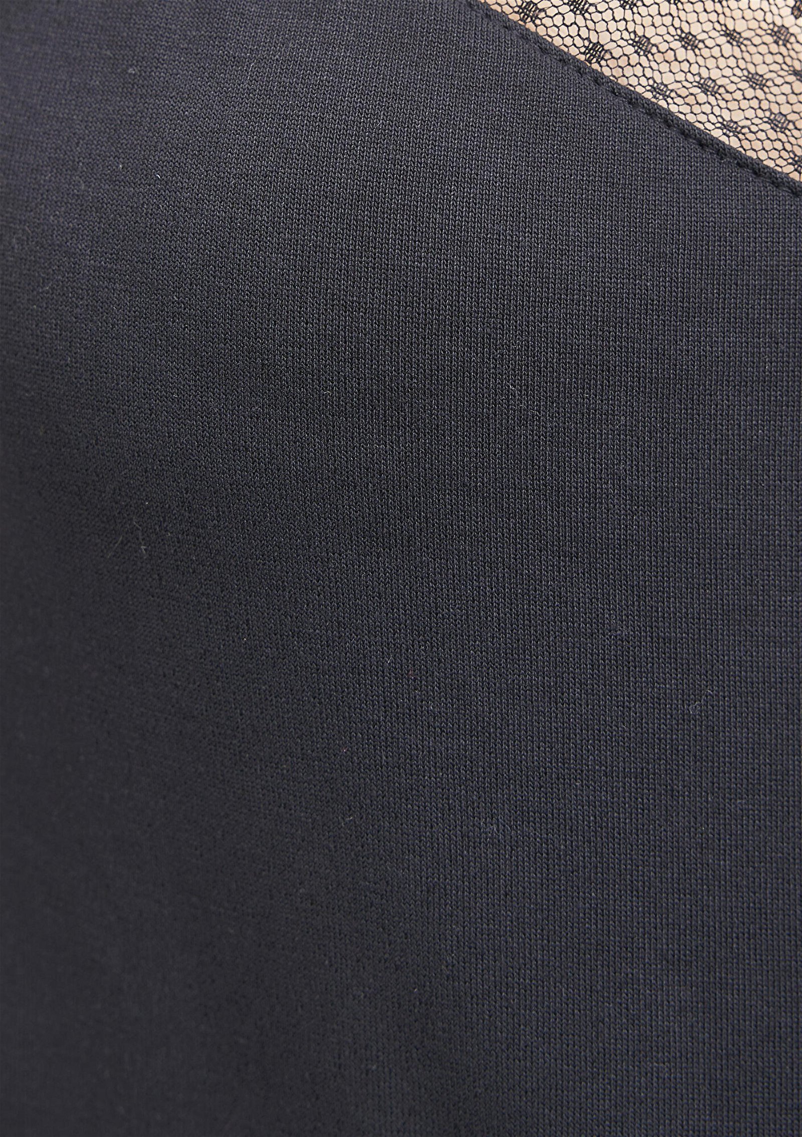 Mavi Dantel Detaylı İnce Askılı Siyah Top Slim Fit / Dar Kesim 1612198-900