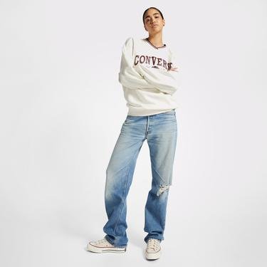  Converse Retro Oversized Kadın Krem Sweatshirt