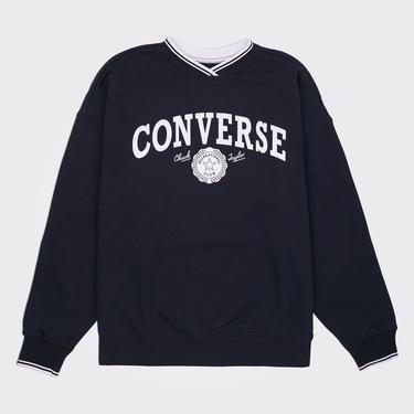  Converse Retro Oversized Kadın Siyah Sweatshirt