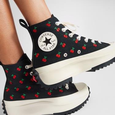  Converse Run Star Hike Platform Cherries Kadın Siyah Sneaker