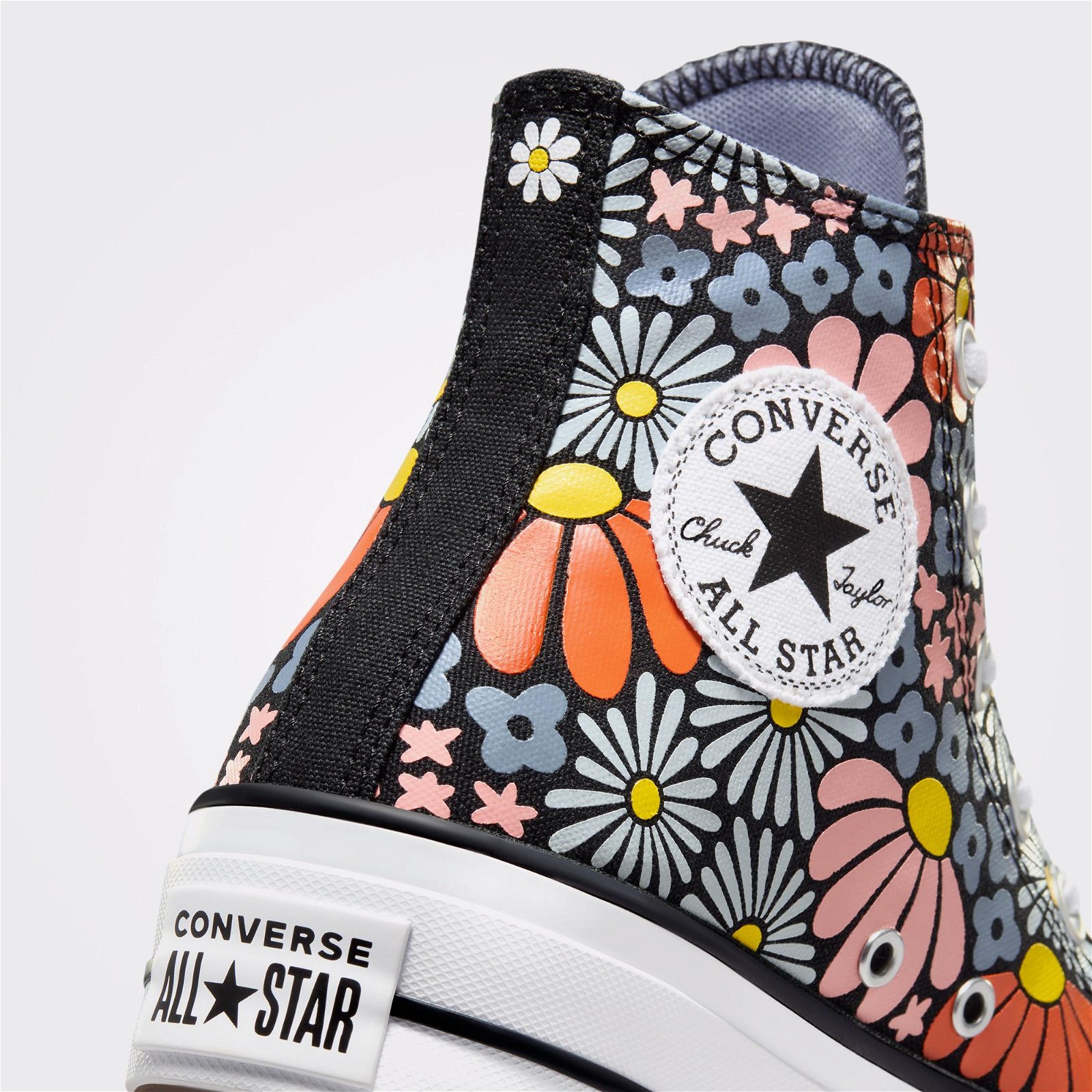 Converse Chuck Taylor All Star Lift Platform Floral Kadın Siyah Sneaker