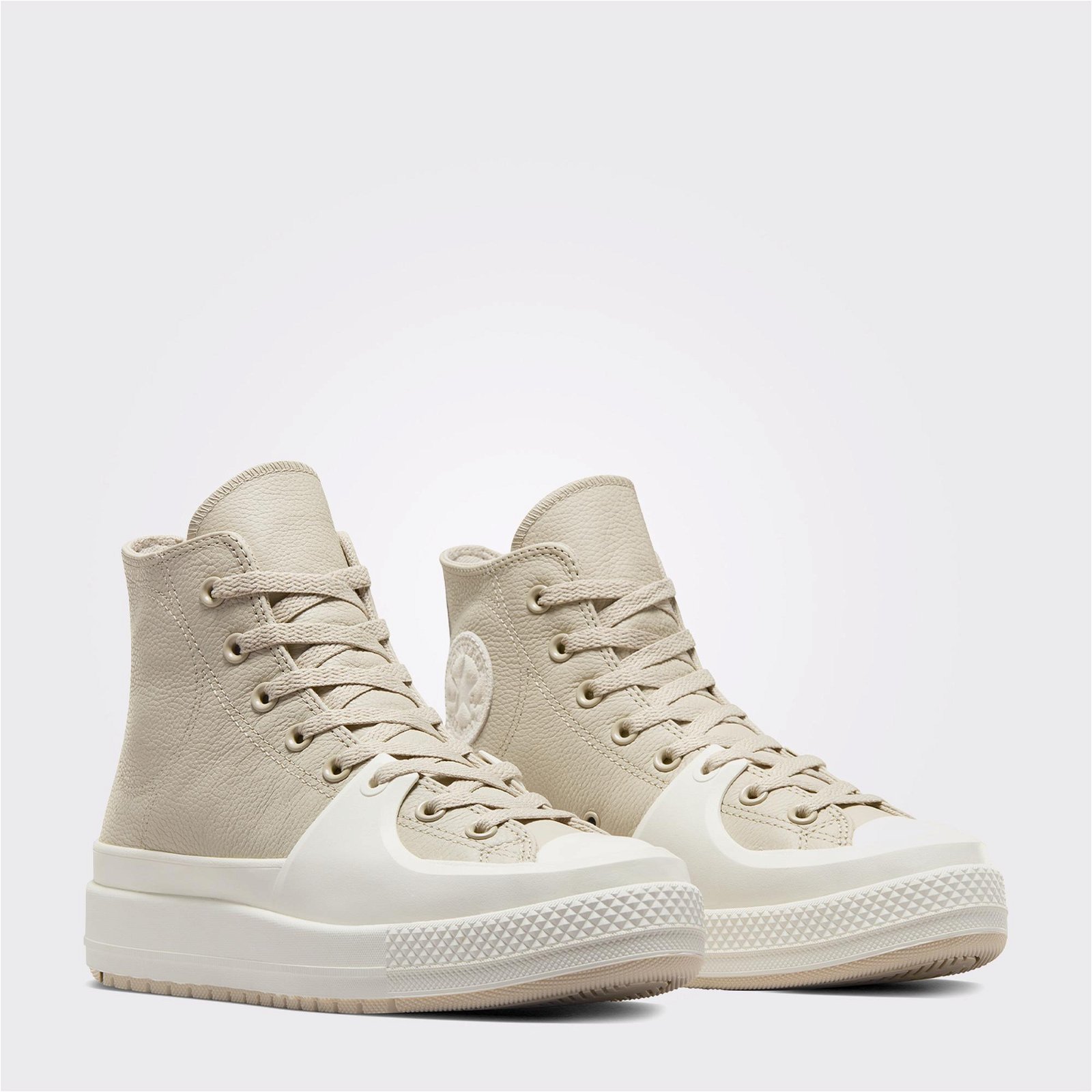 Converse Chuck Taylor All Star Construct Leather Unisex Bej/Siyah Sneaker