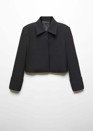  Mango Kadın Crop Blazer Ceket Siyah
