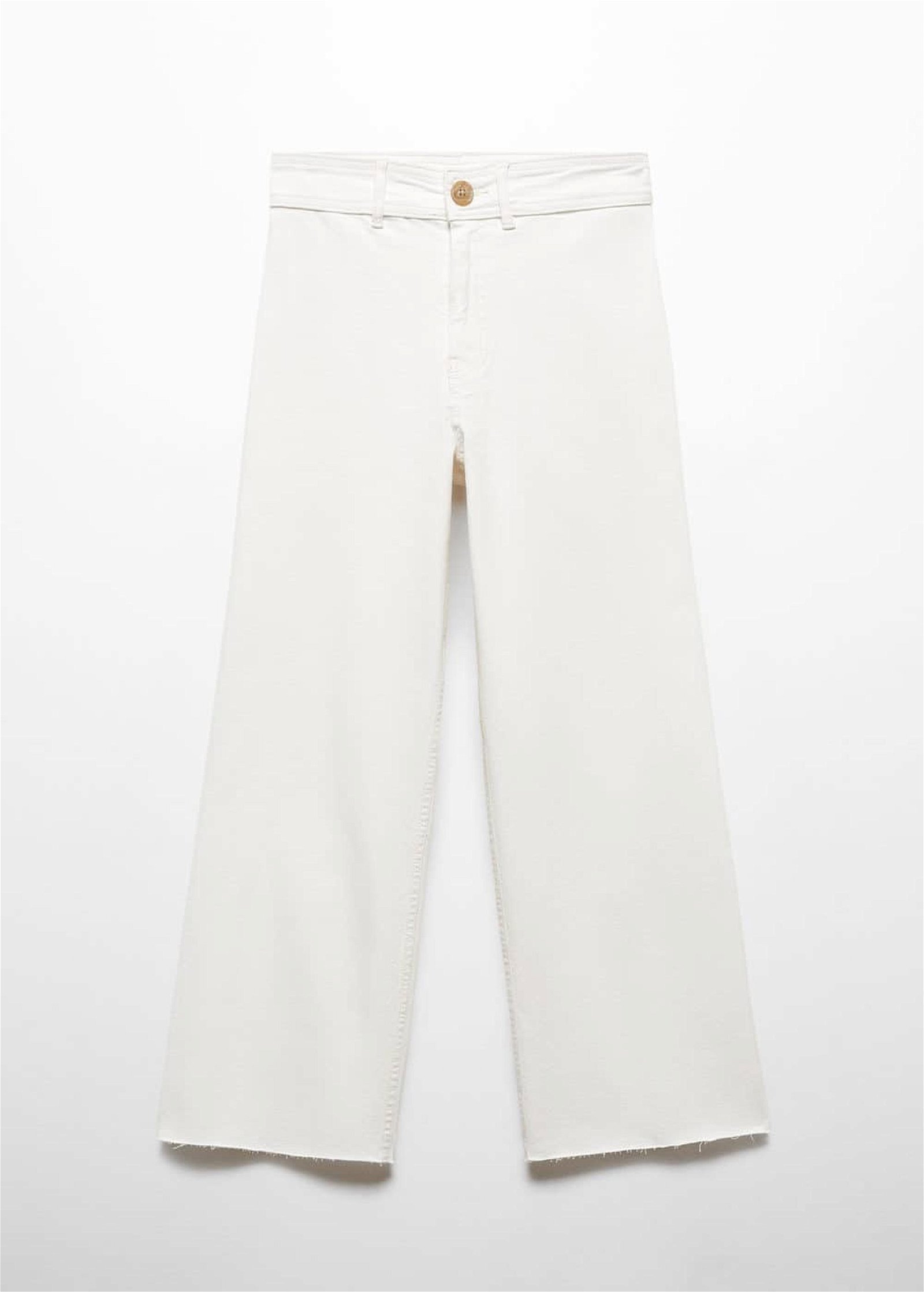 Mango Çocuk Yüksek Bel Culotte Jean Pantolon Kırık Beyaz