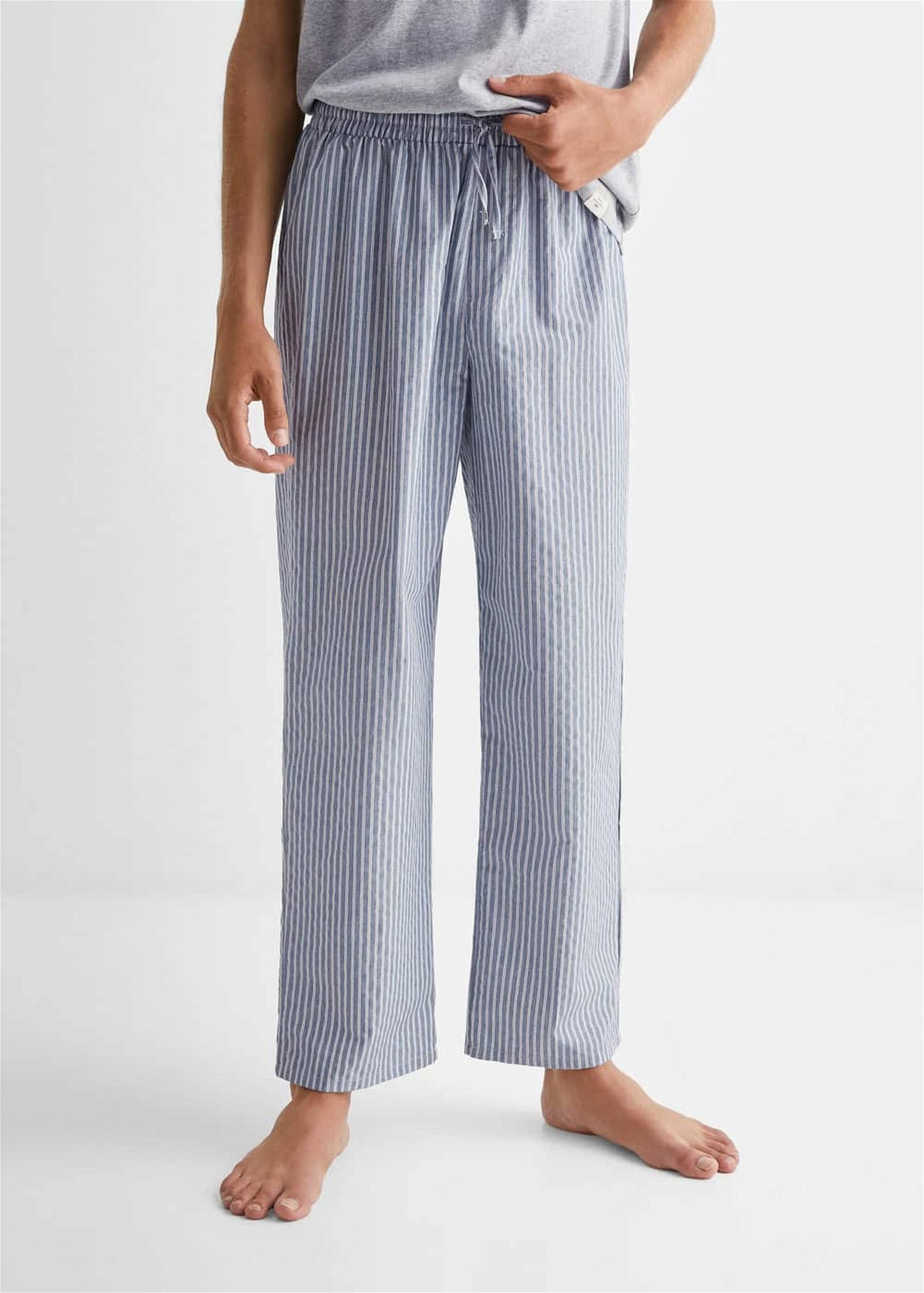 Mango Çocuk Çizgili Uzun Pijama Takımı Gri