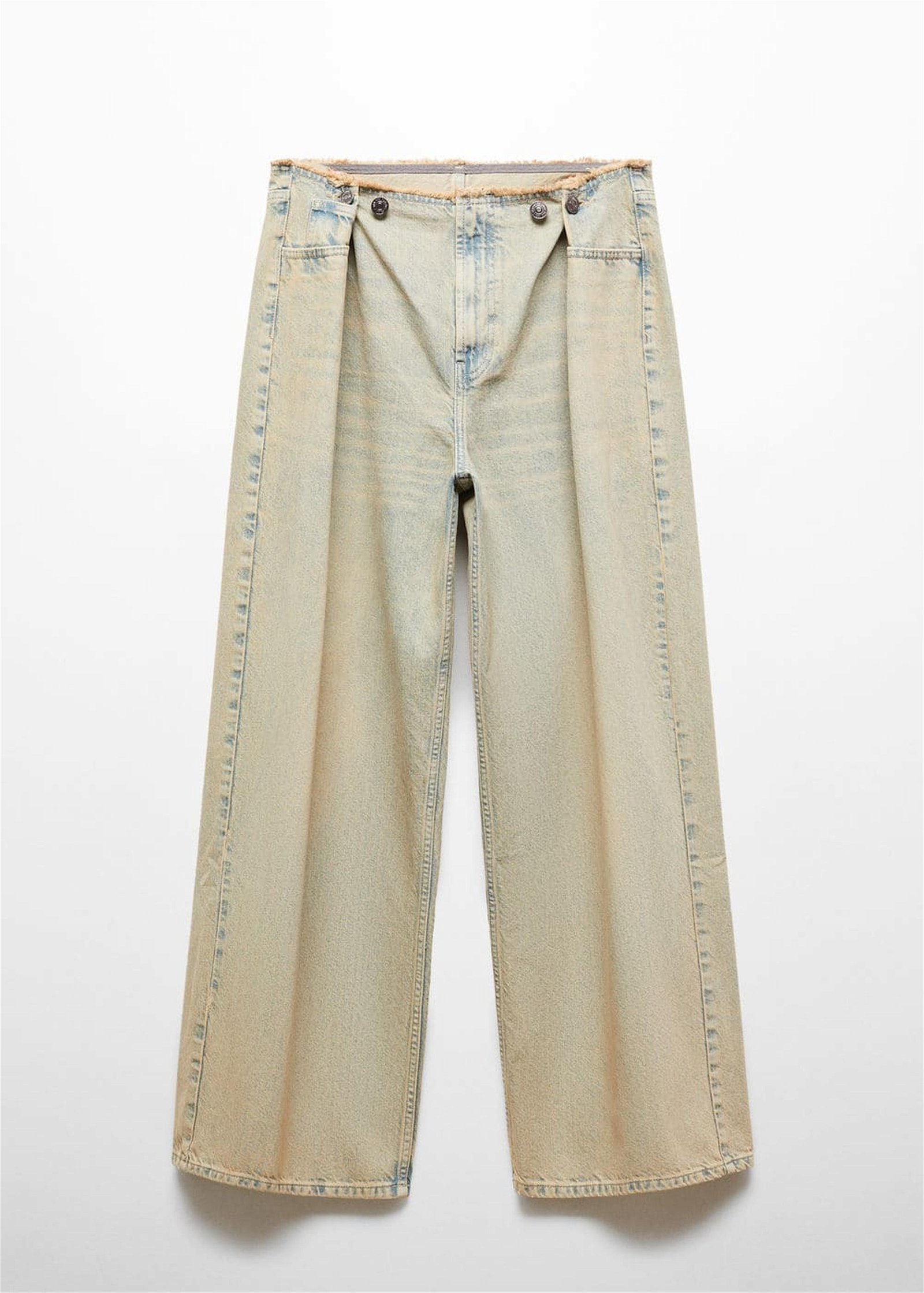 Mango Kadın Süper Wideleg Jean Pantolon Orta Vintage Mavi