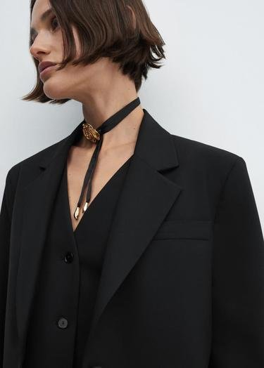  Mango Kadın Düğmeli Blazer Ceket Siyah