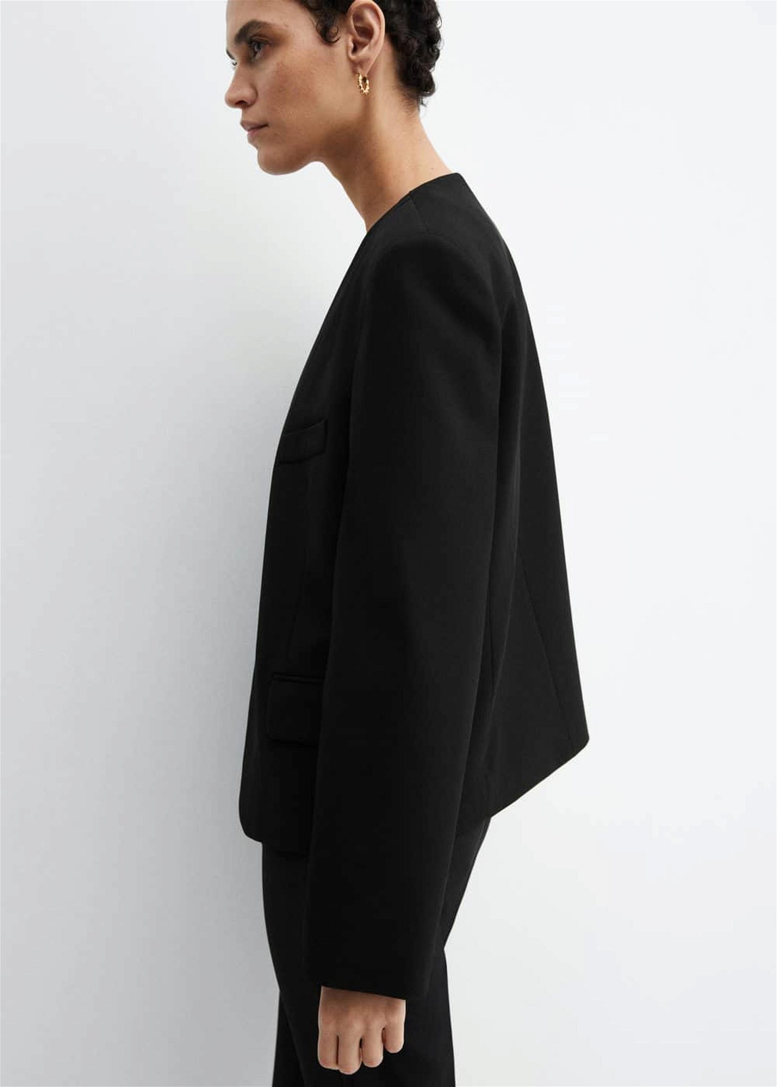 Mango Kadın Vatkalı Blazer Ceket Siyah