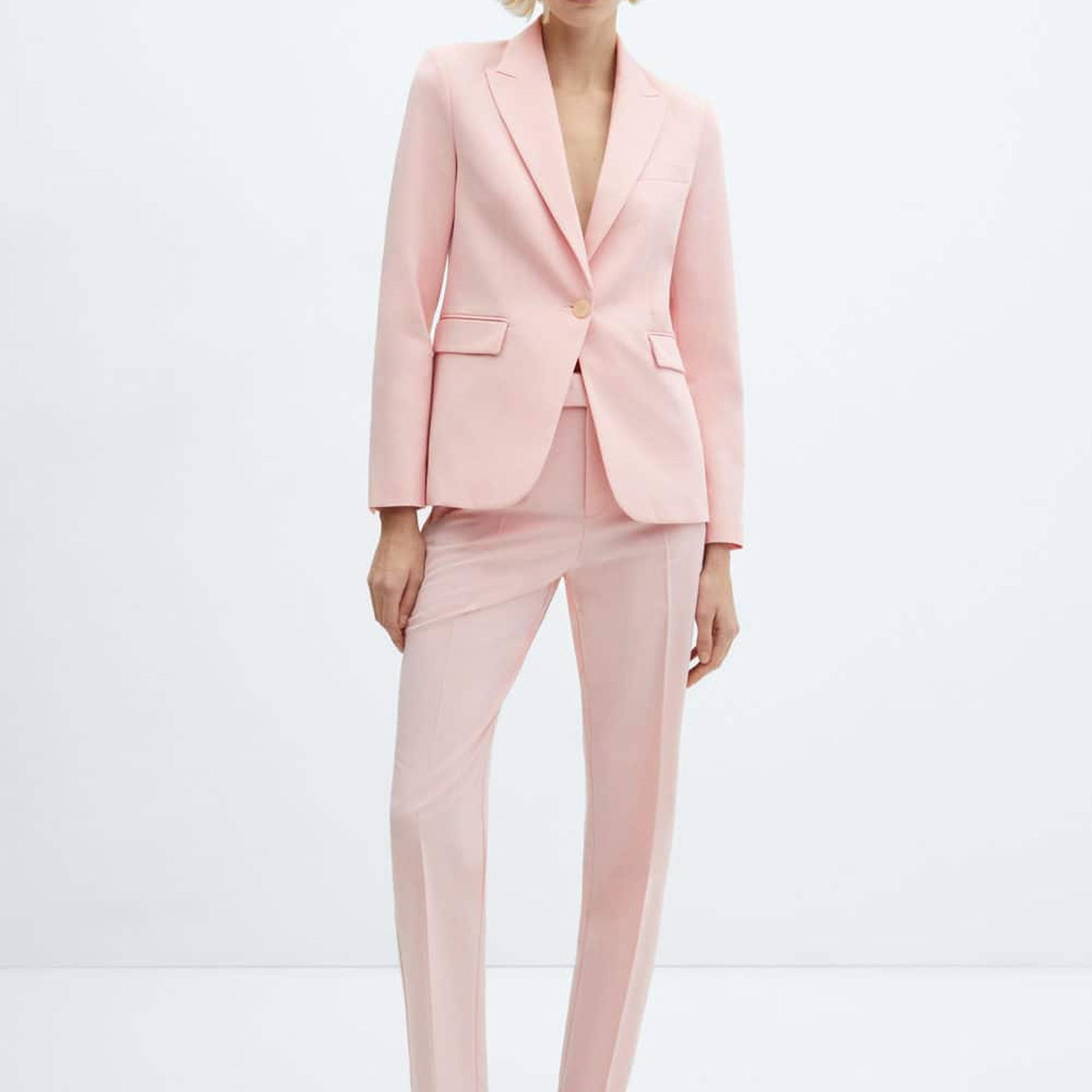 Mango Kadın Fitted Kesim Ceket Pastel Pembe