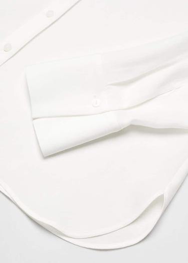  Mango Kadın Lyocell Akışkan Gömlek Kırık Beyaz