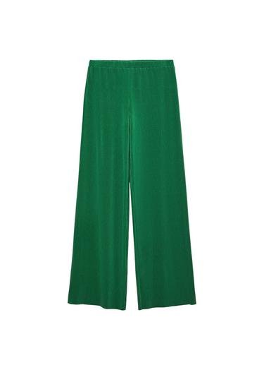 Mango Kadın Pilili Palazo Pantolon Yeşil