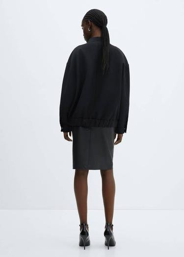  Mango Kadın Oversize Bomber Ceket Siyah