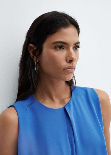  Mango Kadın Cut-out Detaylı Elbise Mavi