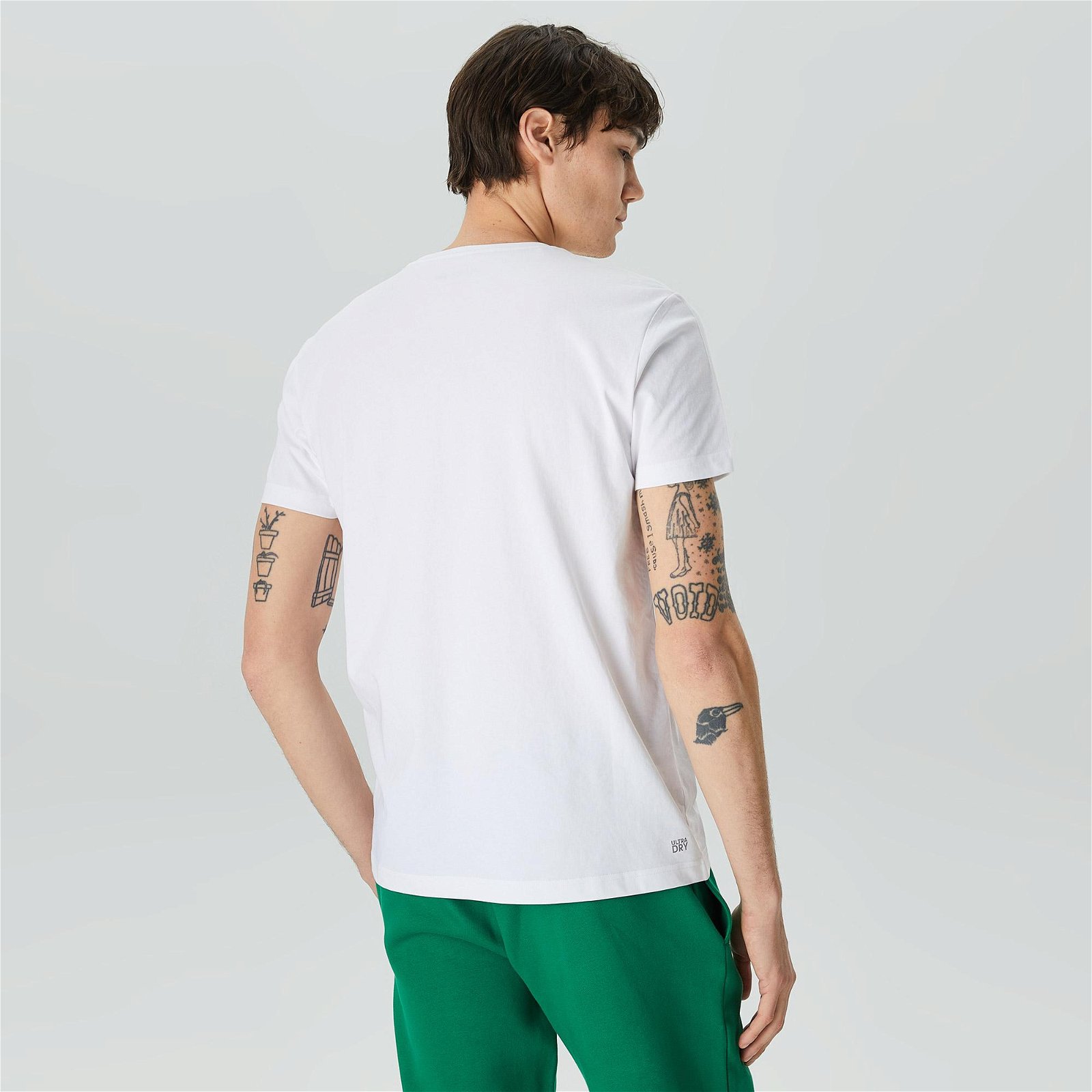Lacoste Large Croc Print Erkek Beyaz T-Shirt