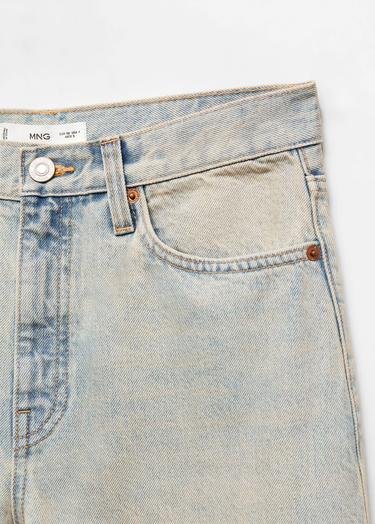  Mango Kadın Yüksek Belli Wideleg Jean Açık Vintage Mavi