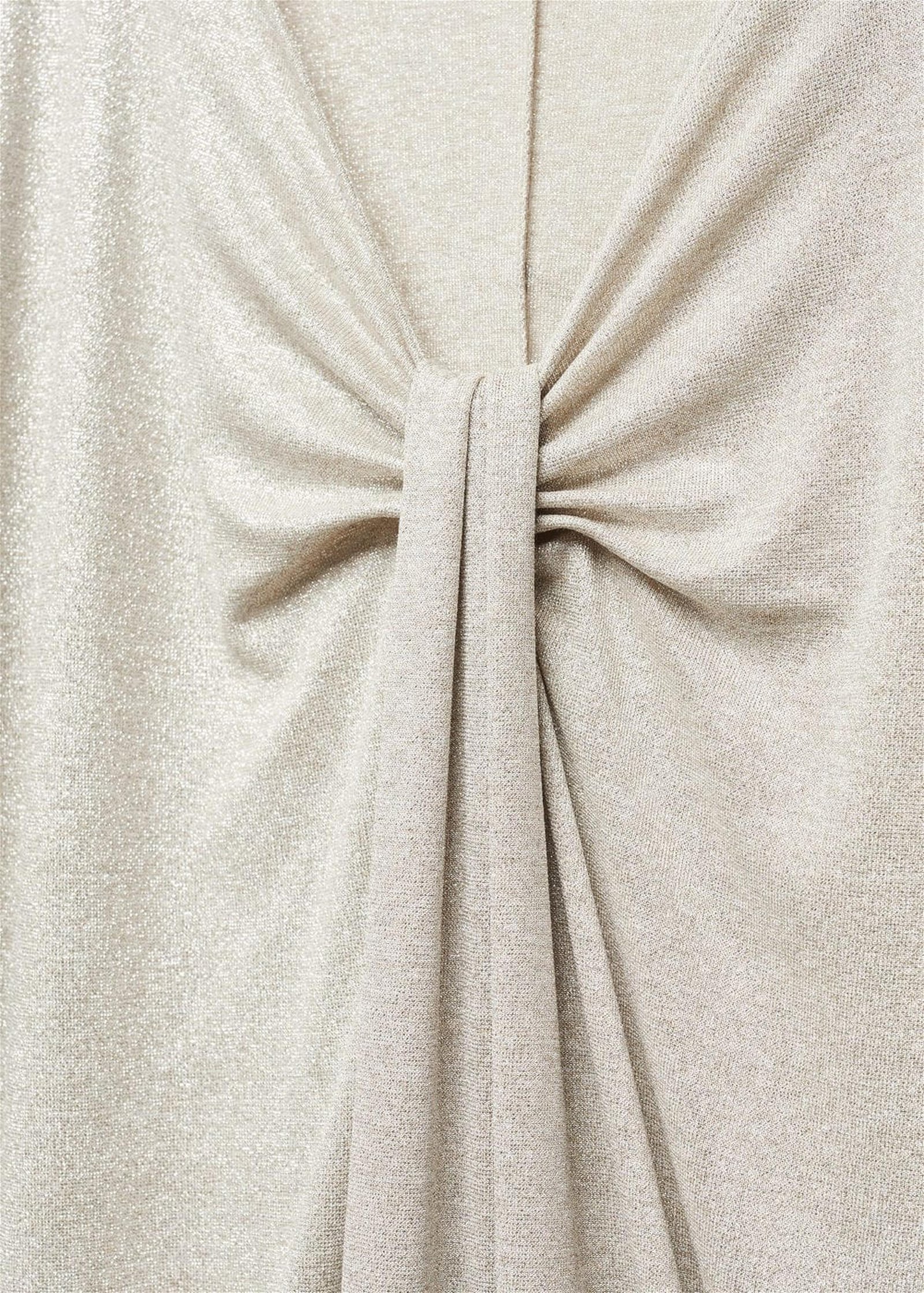Mango Kadın Drape Lureks Elbise Gümüş Rengi