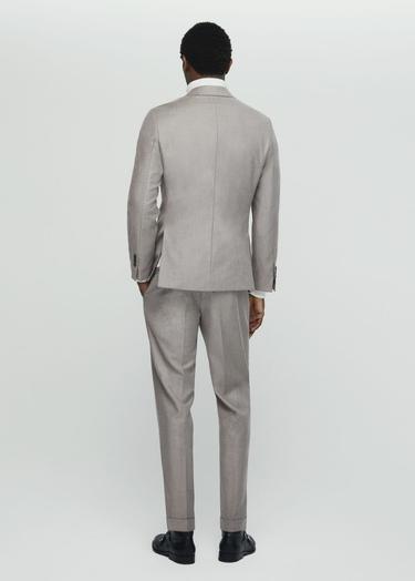  Mango Erkek Kruvaze Saf Yün Kumaş Blazer Ceket Kahverengi