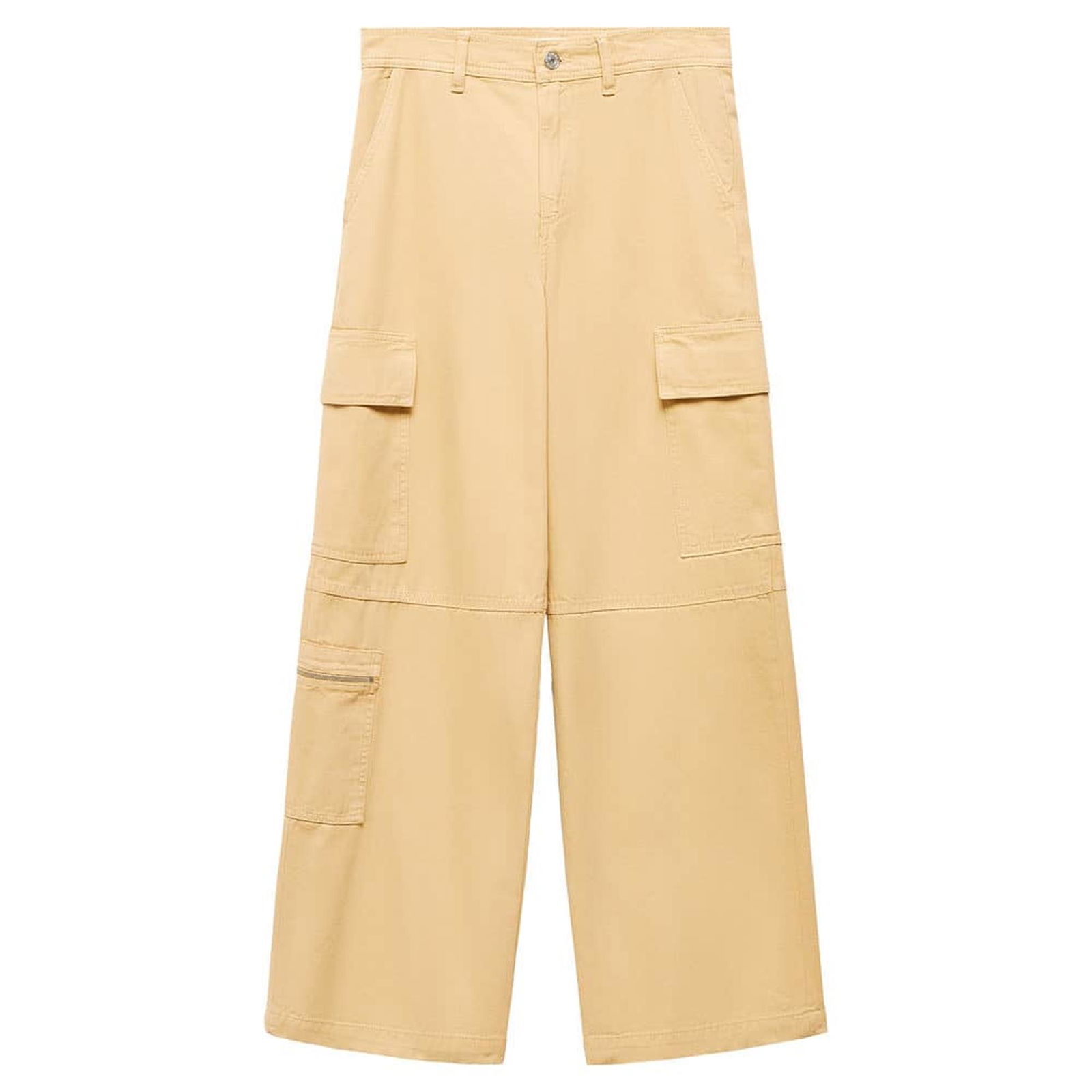 Mango Kadın Cepli Kargo Jean Pantolon Kahverengi