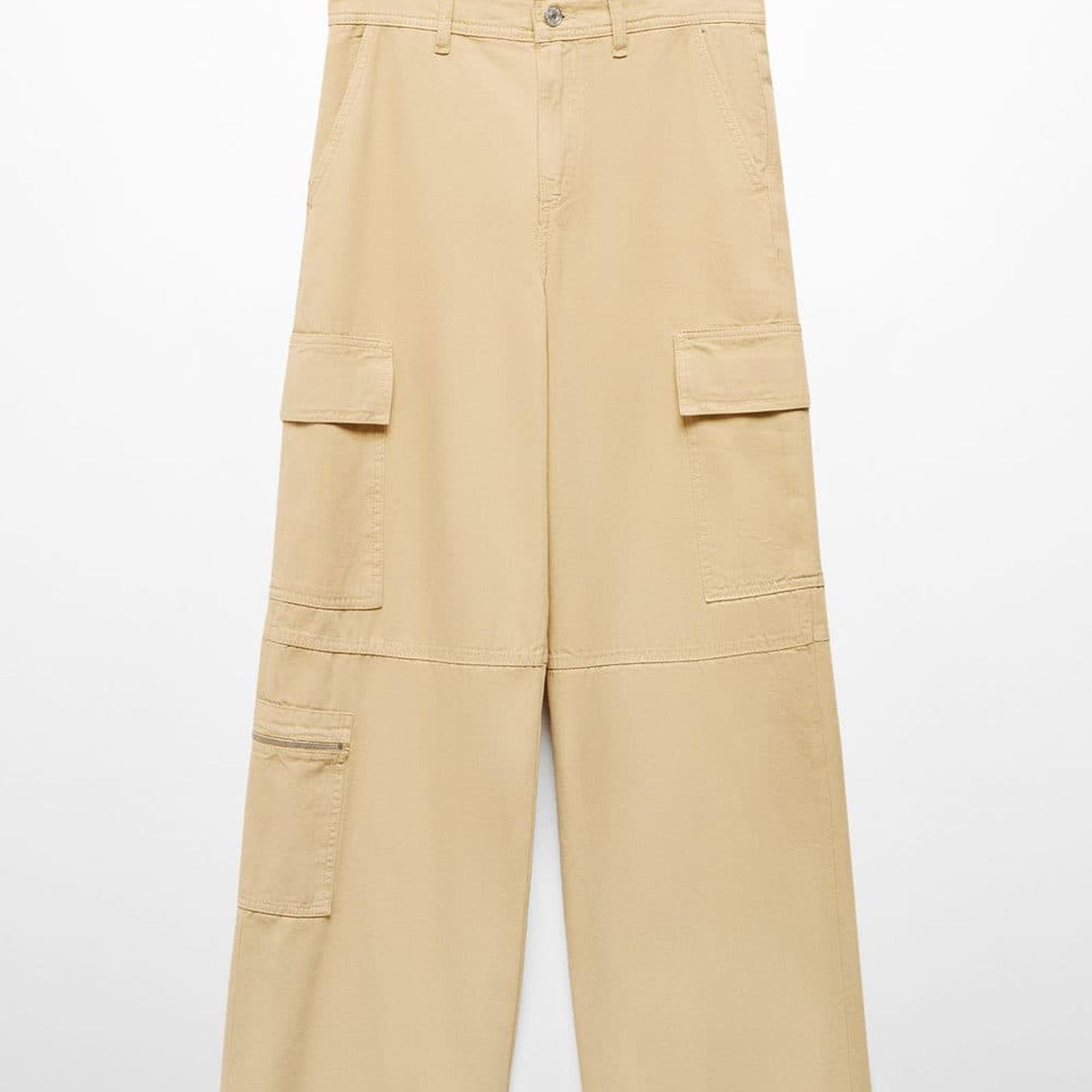 Mango Kadın Cepli Kargo Jean Pantolon Kahverengi
