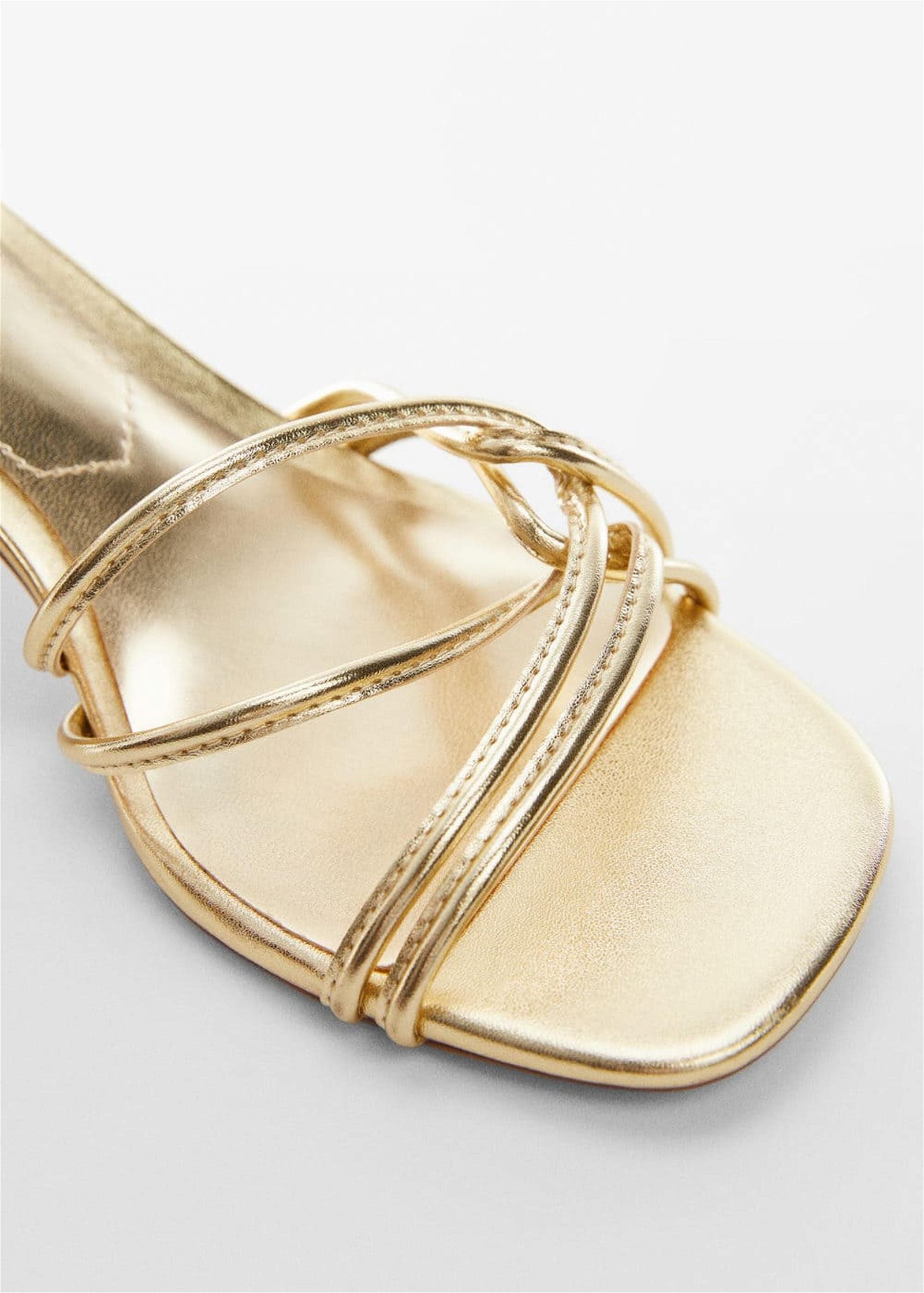 Mango Kadın Bantlı Topuklu Sandalet Altın Sarısı