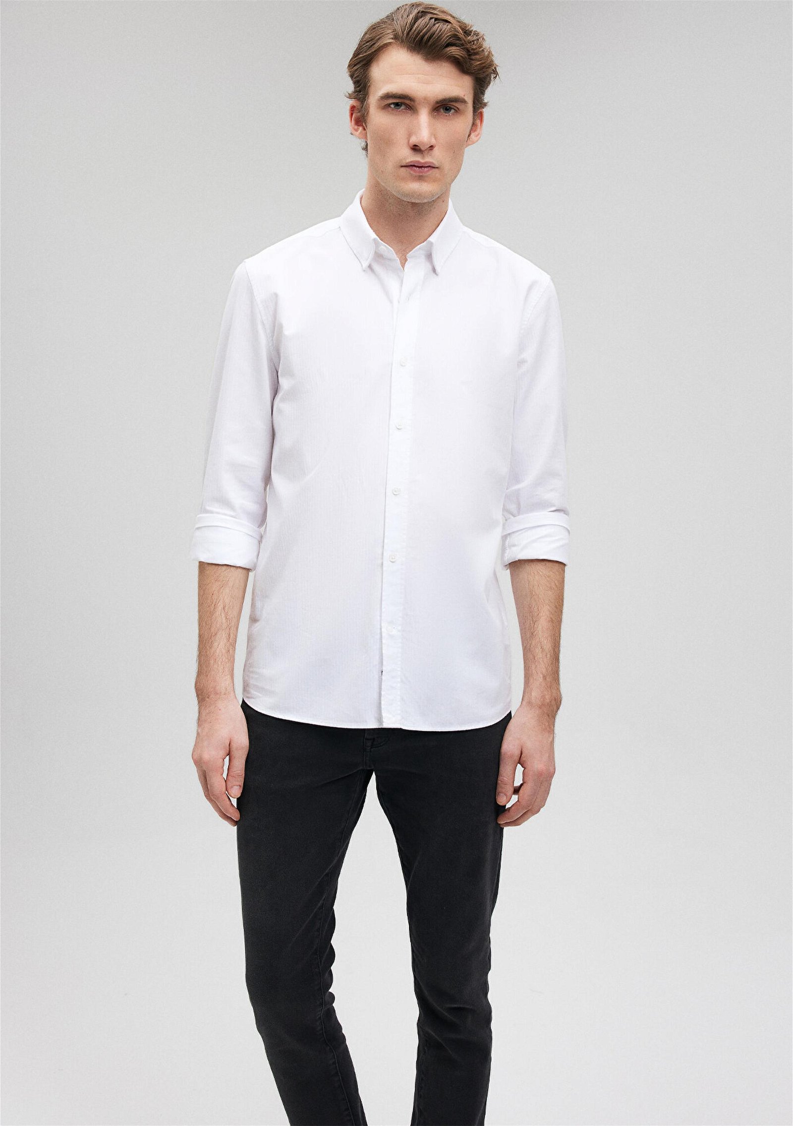 Mavi Beyaz Gömlek Slim Fit / Dar Kesim 0211029-620