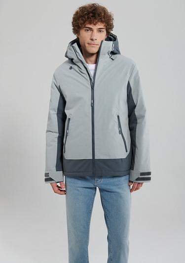  Mavi Kapüşonlu Gri Ceket Regular Fit / Normal Kesim 0110329-80776