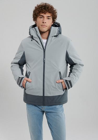  Mavi Kapüşonlu Gri Ceket Regular Fit / Normal Kesim 0110329-80776