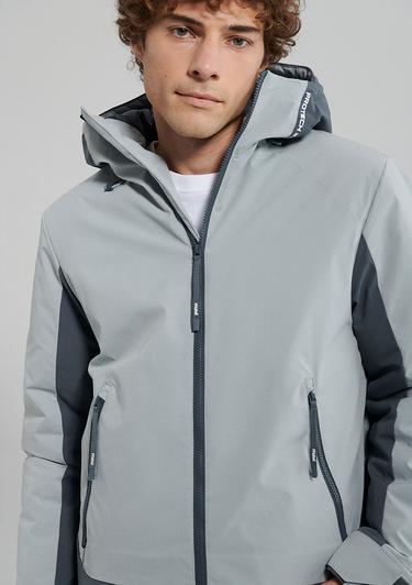  Mavi Kapüşonlu Gri Ceket Regular Fit / Normal Kesim 0110329-80776