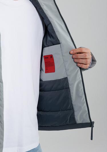  Mavi Kapüşonlu Gri Ceket Regular Fit / Normal Kesim 0110329-80776