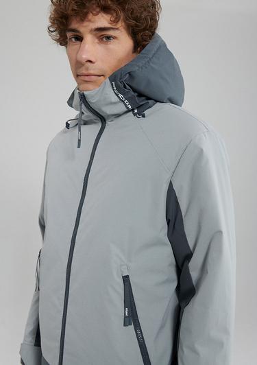  Mavi Kapüşonlu Gri Ceket Regular Fit / Normal Kesim 0110329-80776