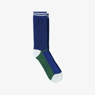  Lacoste Unisex Renk Bloklu Mavi Çorap