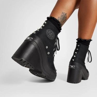  Converse Chuck 70 De Luxe Heel Platform Studded Kadın Siyah Sneaker