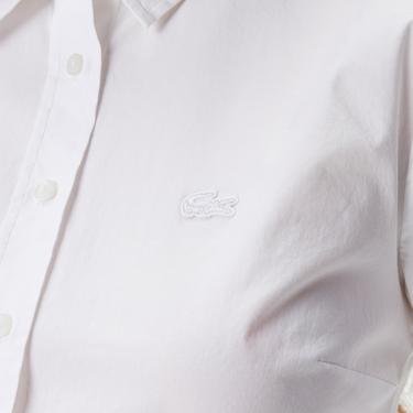  Lacoste Kadın Slim Fit Beyaz Gömlek