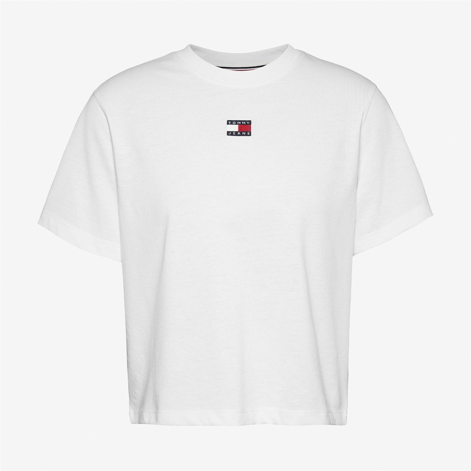 Tommy Jeans Badge Kadın Beyaz T-Shirt