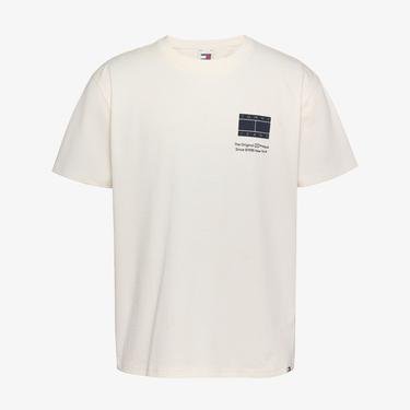  Tommy Jeans Regential Flag Erkek Beyaz T-Shirt