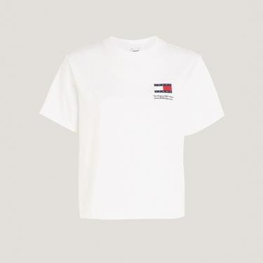  Tommy Jeans Graphic Flag Kadın Beyaz T-Shirt