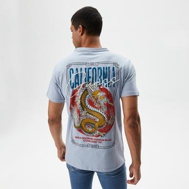  Guess Ss CN California Erkek Mavi T-Shirt