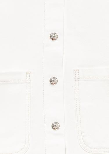  Mavi Lulu 90lar Kırık Beyaz Jean Gömlek Regular Fit / Normal Kesim 7210002-86774