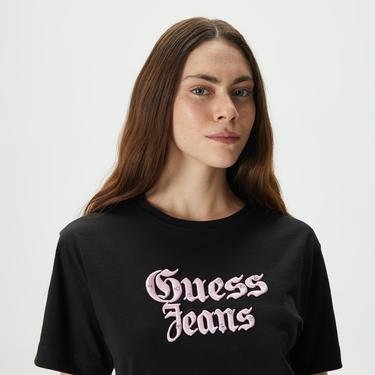  Guess Ss CN Gothic Kadın Siyah T-Shirt